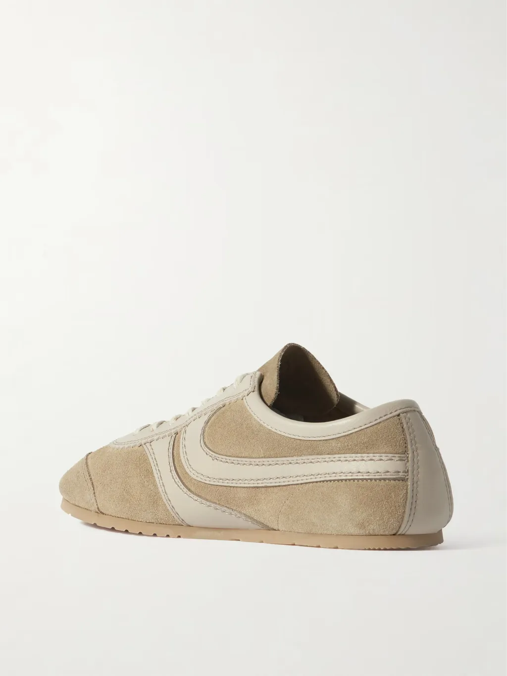 Leather-Trimmed Suede Sneakers