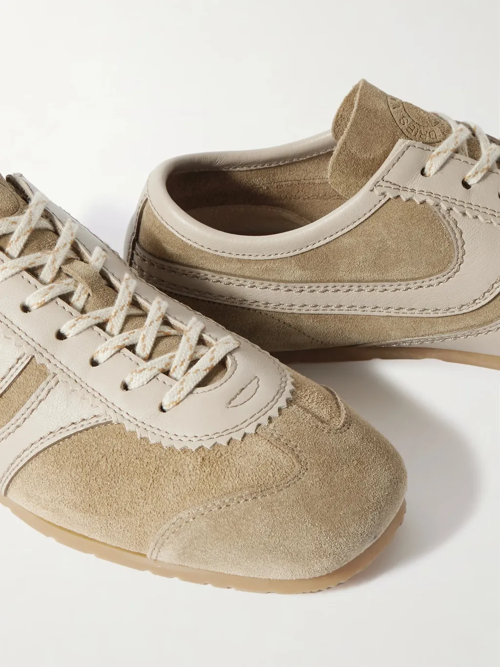 Leather-Trimmed Suede Sneakers
