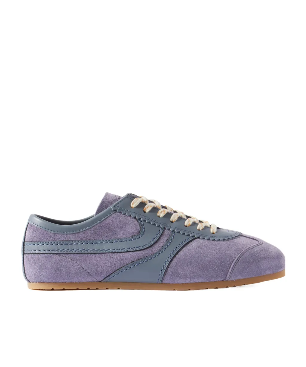 Leather-Trimmed Suede Sneakers