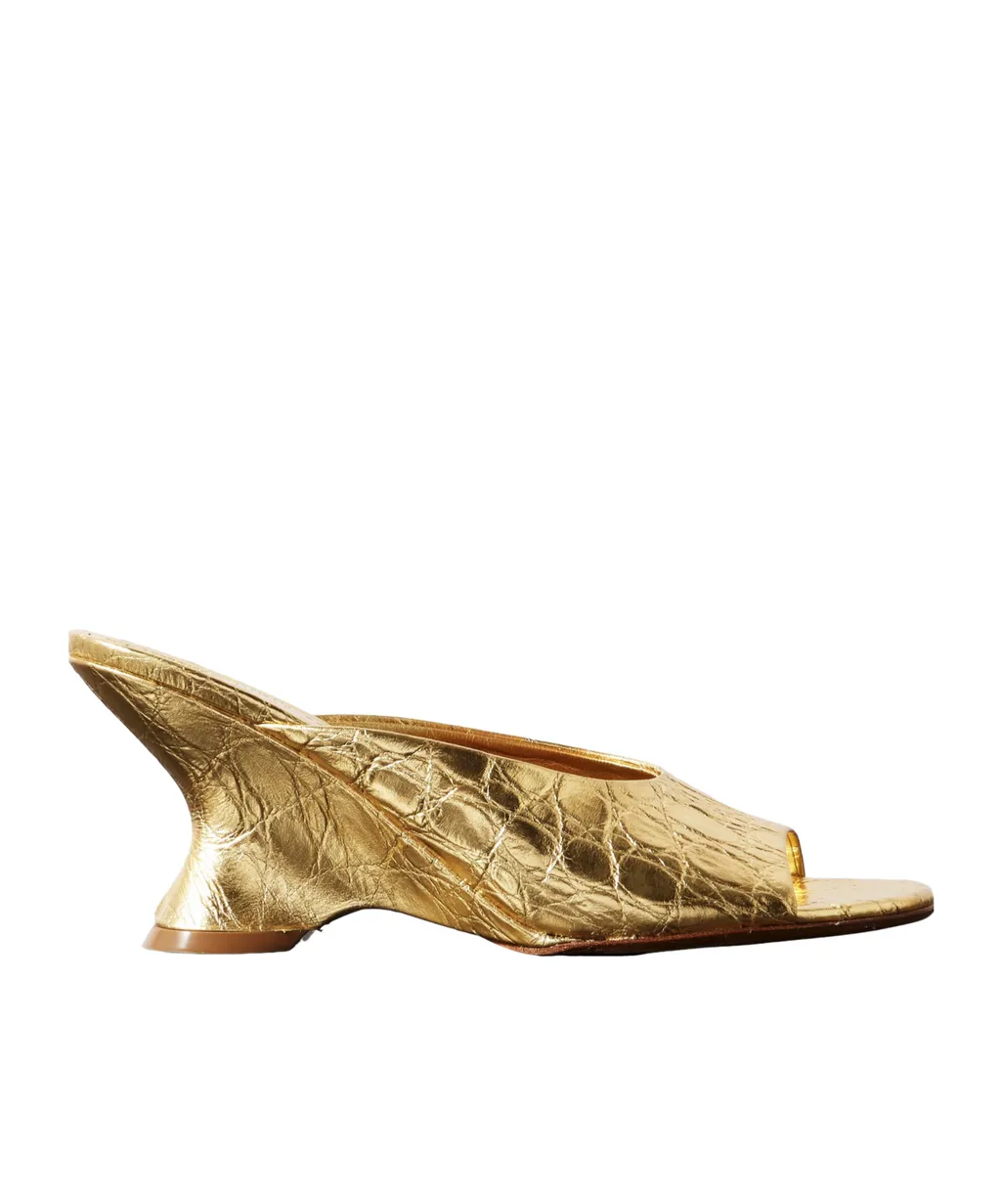 Crocodile-Patterned Leather High-Heeled Sandals