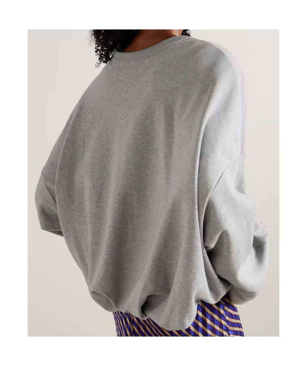 Oversized Pleated Cotton Knit Sweater