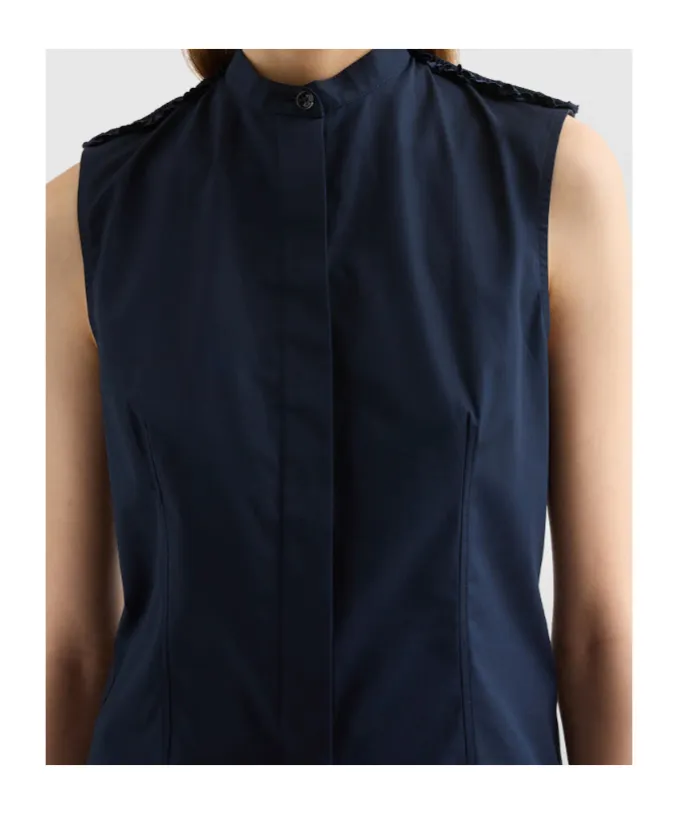 Cotton Poplin Ruffle Top