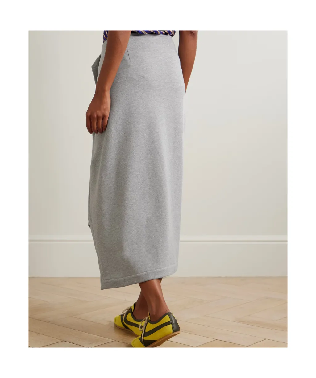 Pleated Asymmetrical Midi Skirt