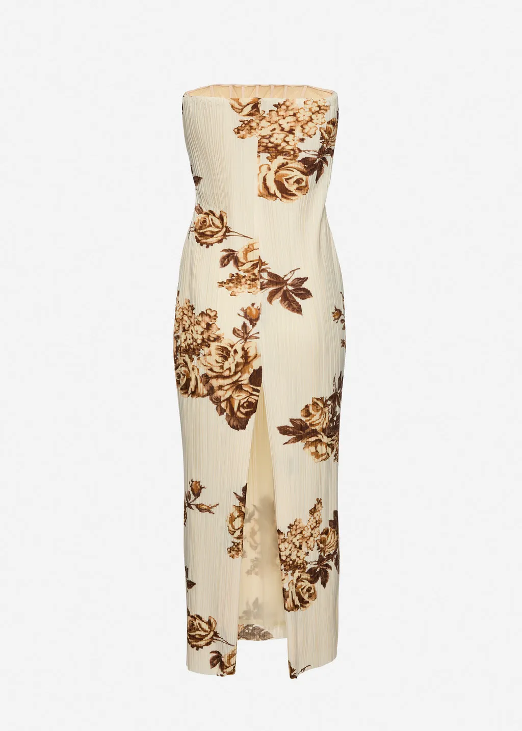 Strapless Floral Print Dress