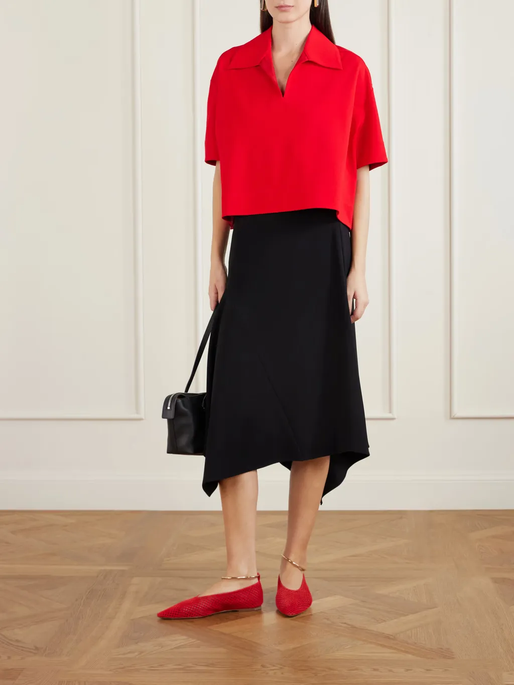 Short Crepe Polo Shirt