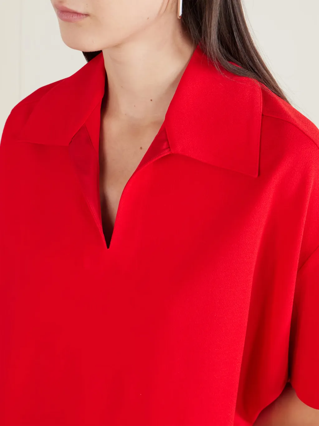 Short Crepe Polo Shirt