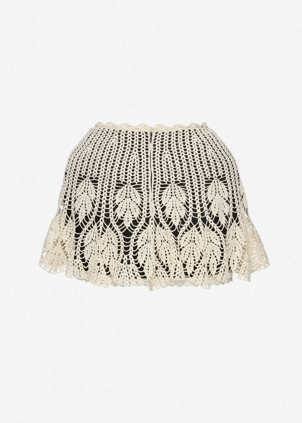 Mini Skirt With Crochet Overlay