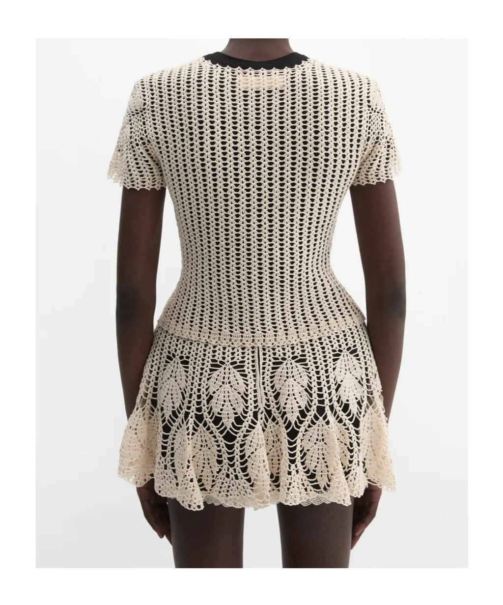 Mini Skirt With Crochet Overlay
