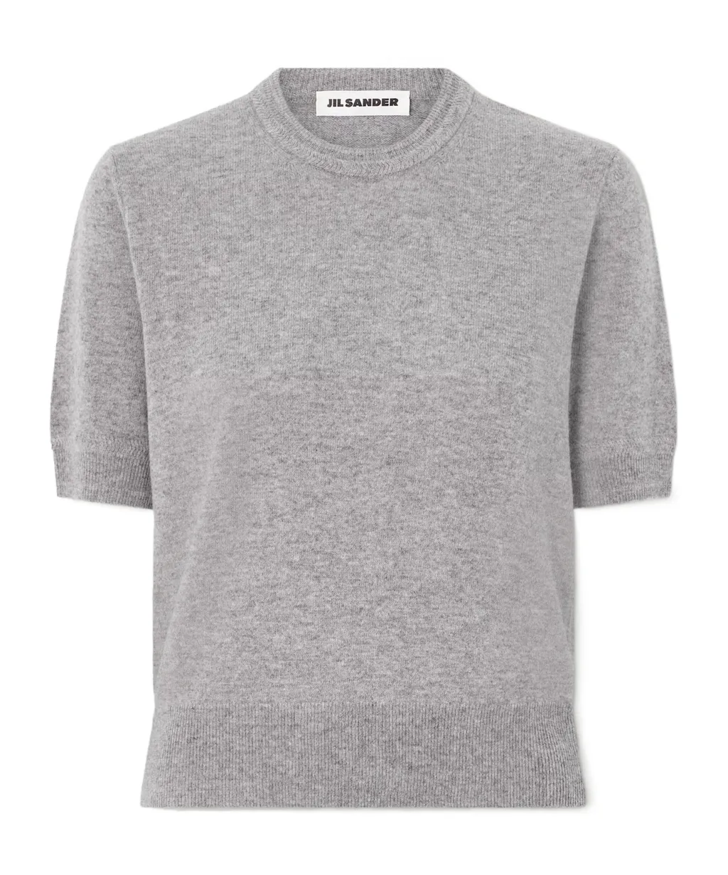 Short-Sleeved Wool Knit Sweater