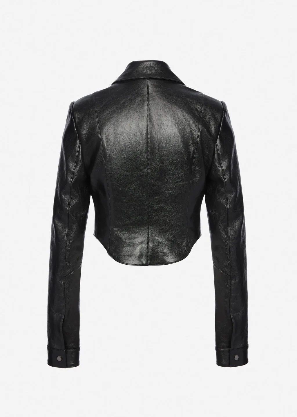 Magda Butrym Curved Hem Leather Jacket