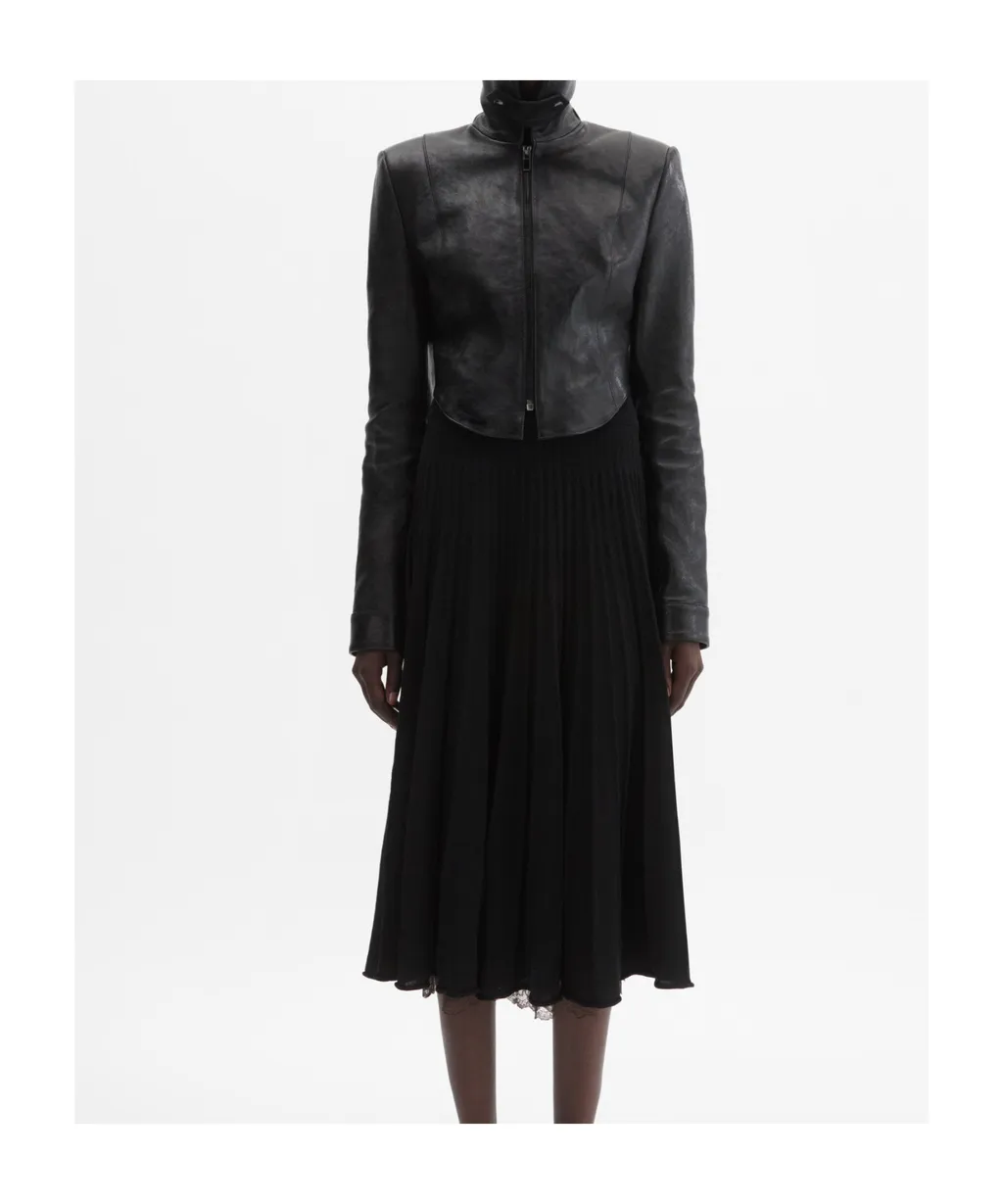 Magda Butrym Curved Hem Leather Jacket