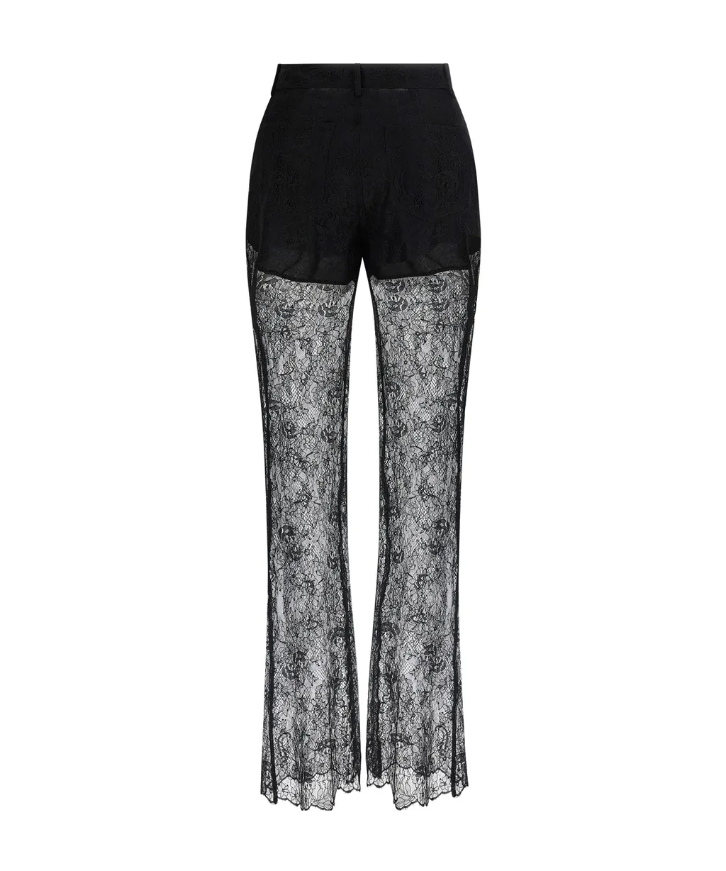 Giuseppe Di Morabito Lace-Detailed Flared Trousers