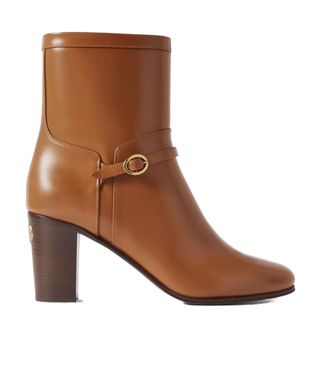 80Mm Leather Ankle Boots