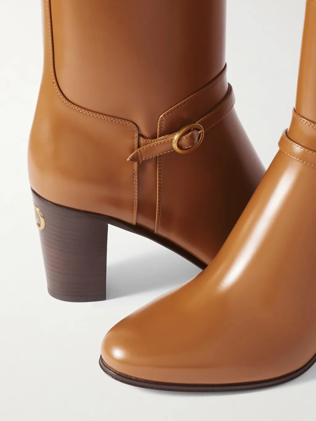 80Mm Leather Ankle Boots
