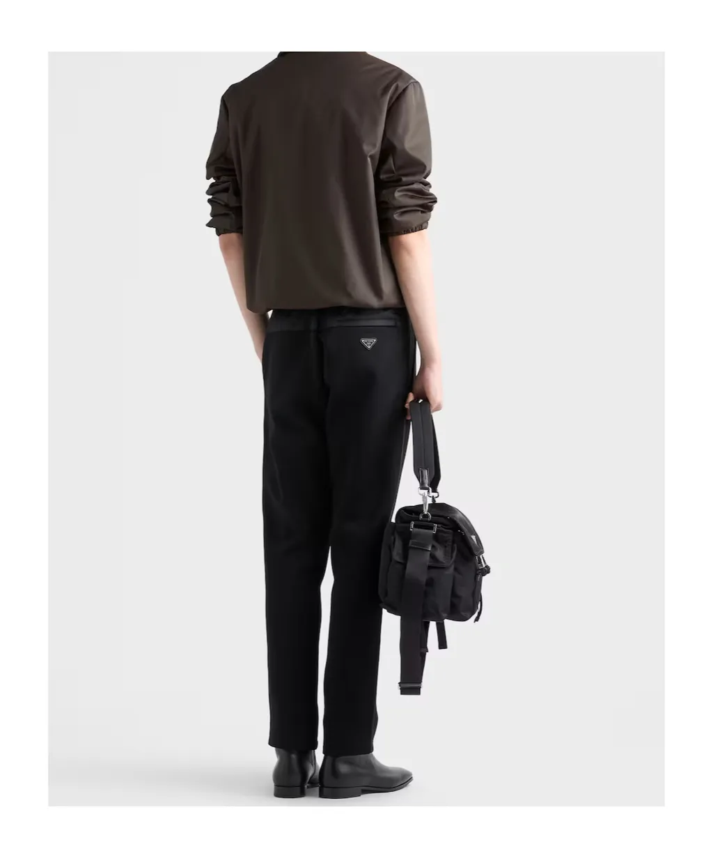 Prada Triangle-Logo Button-Up Coat