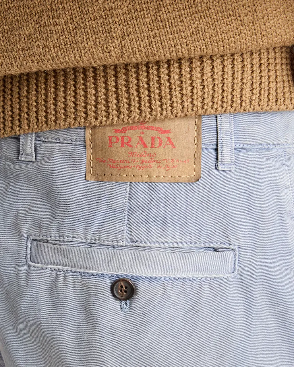 Prada Logo-Patch Chino Trousers