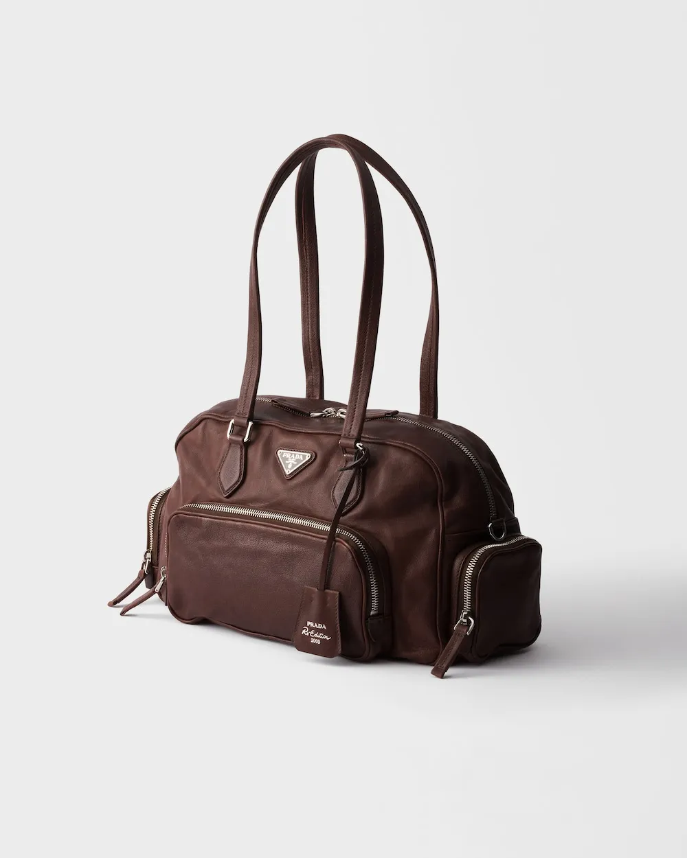 Large Washed Leather Top-Handle Bag