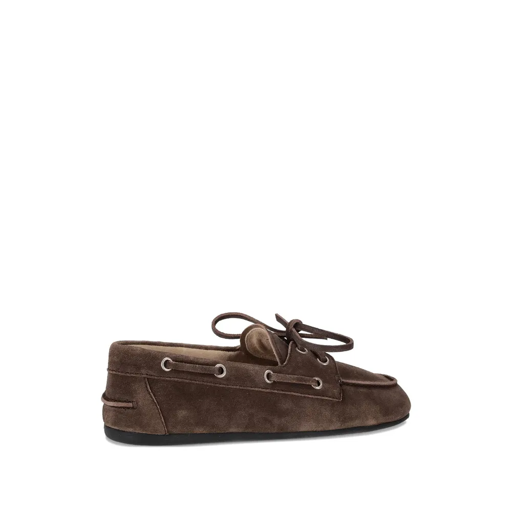 Tie-Detail Suede Loafers