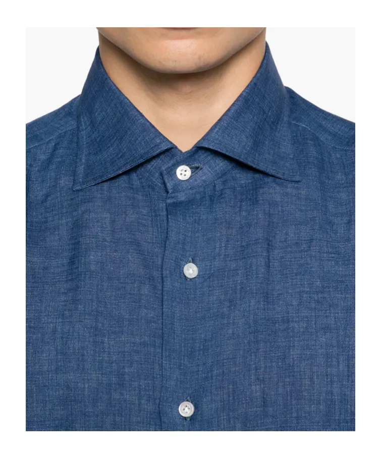 Long-Sleeved Denim Shirt