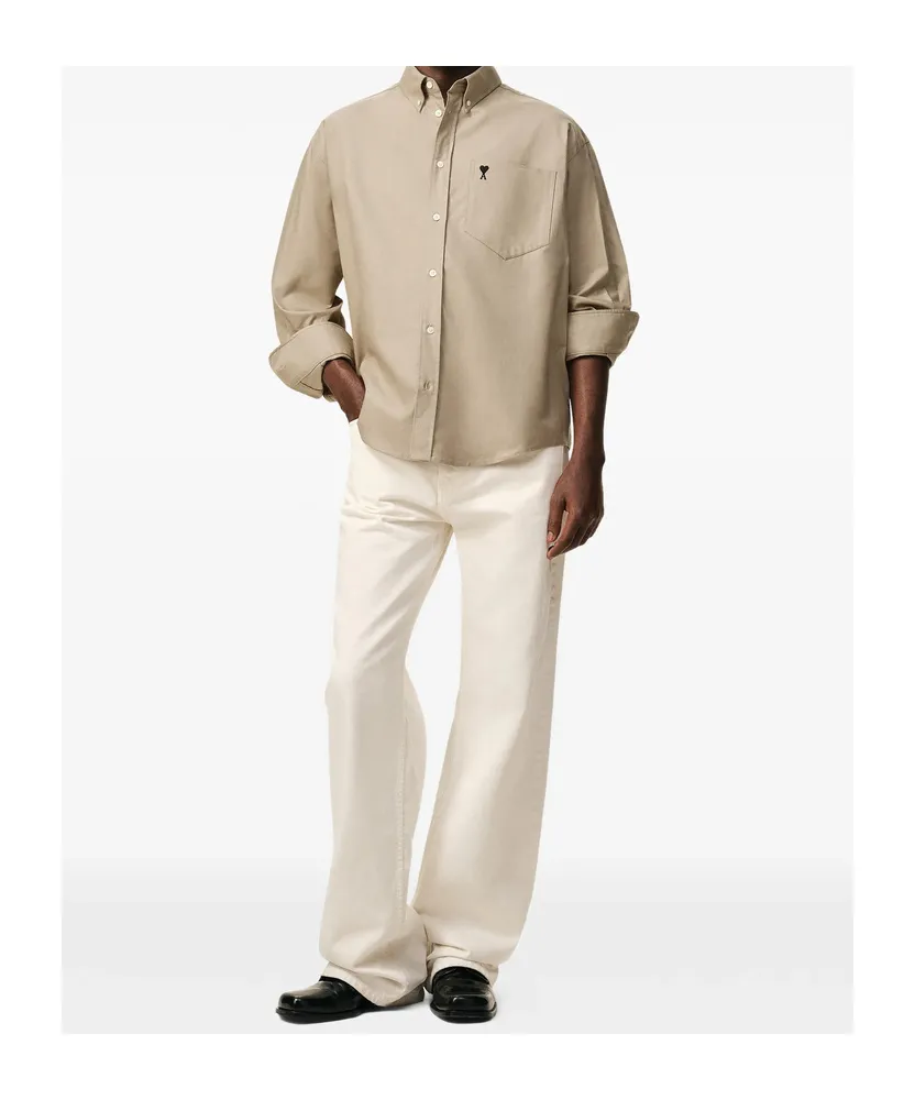 Ami Boxy Embroidered Ami De Coeur Shirt
