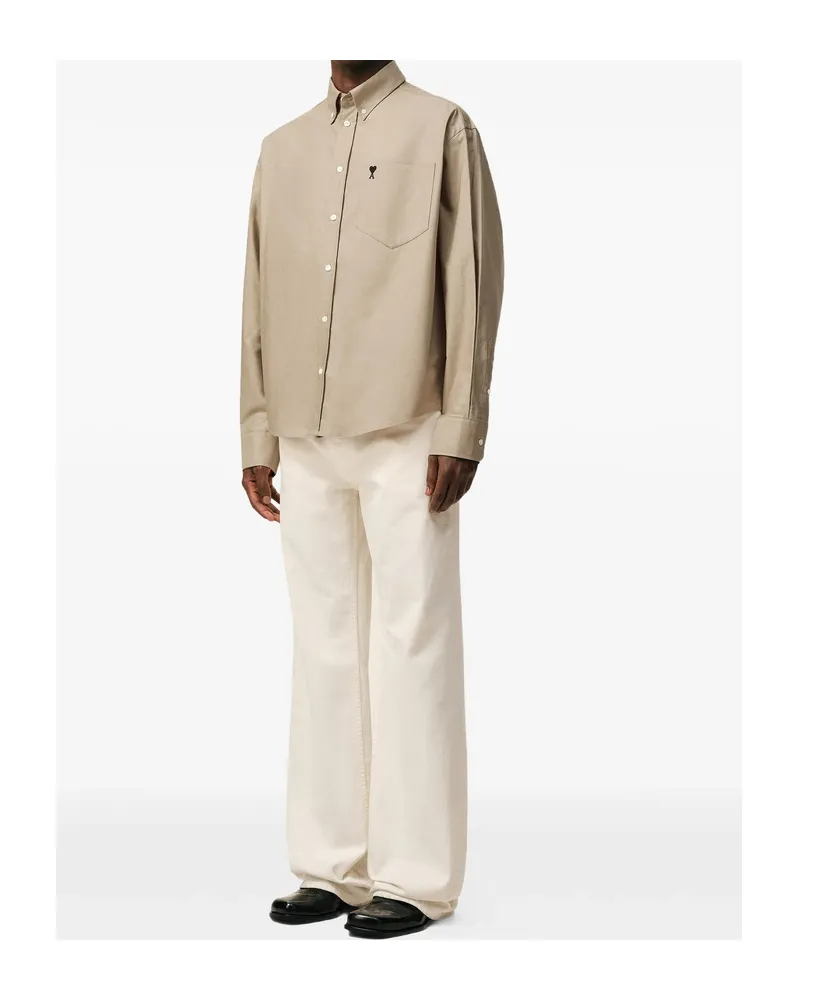 Ami Boxy Embroidered Ami De Coeur Shirt