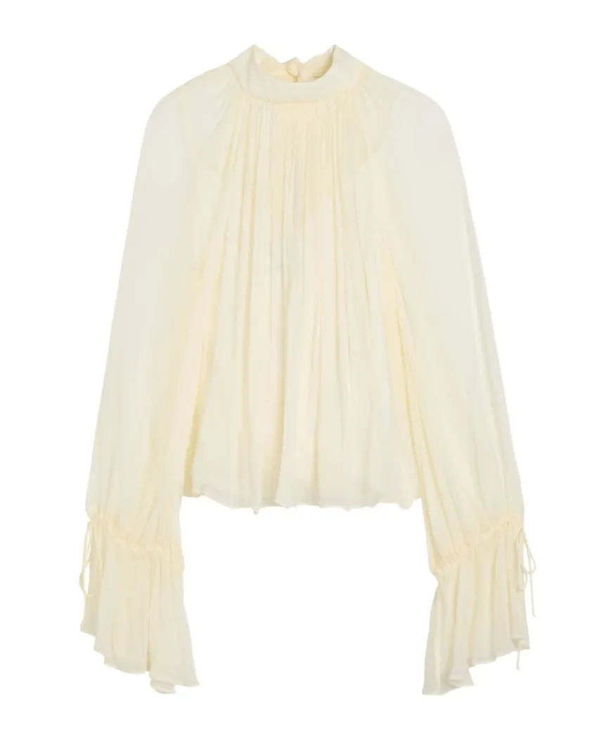 Staud Sheer Finish Roux Ruffled Top