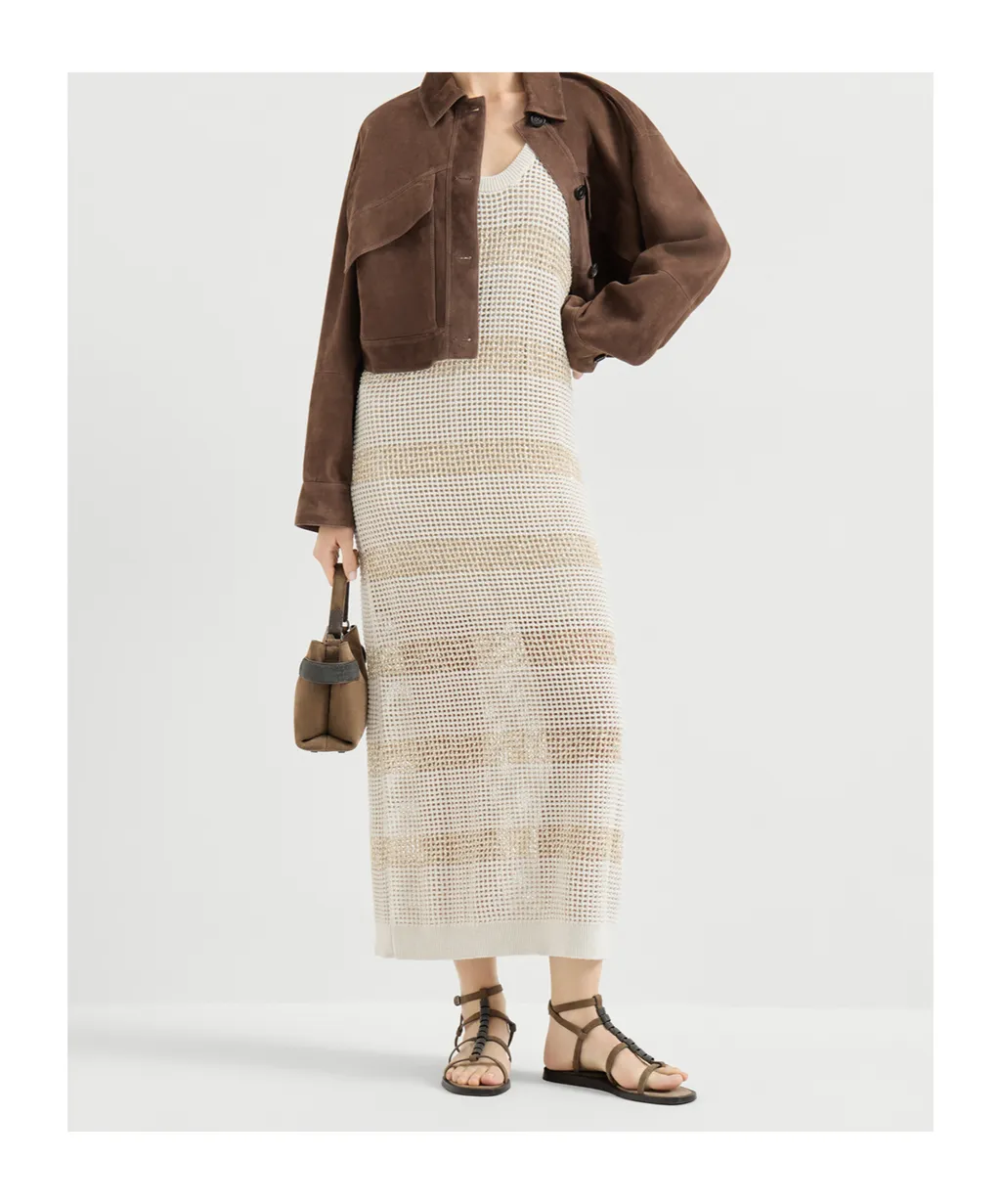 Striped Sleevess Midi Dress