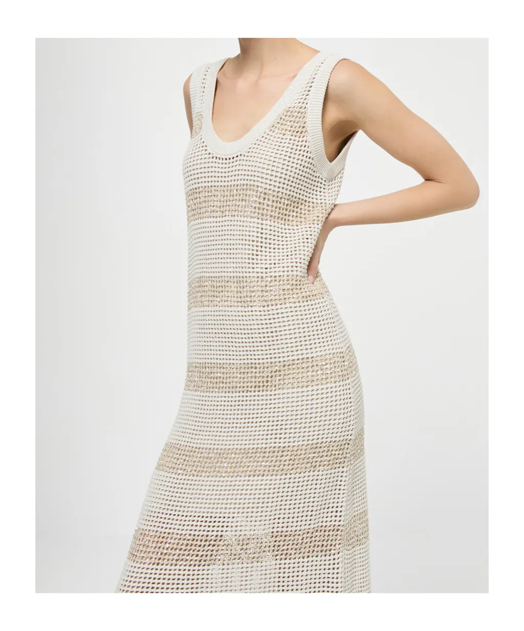 Striped Sleevess Midi Dress