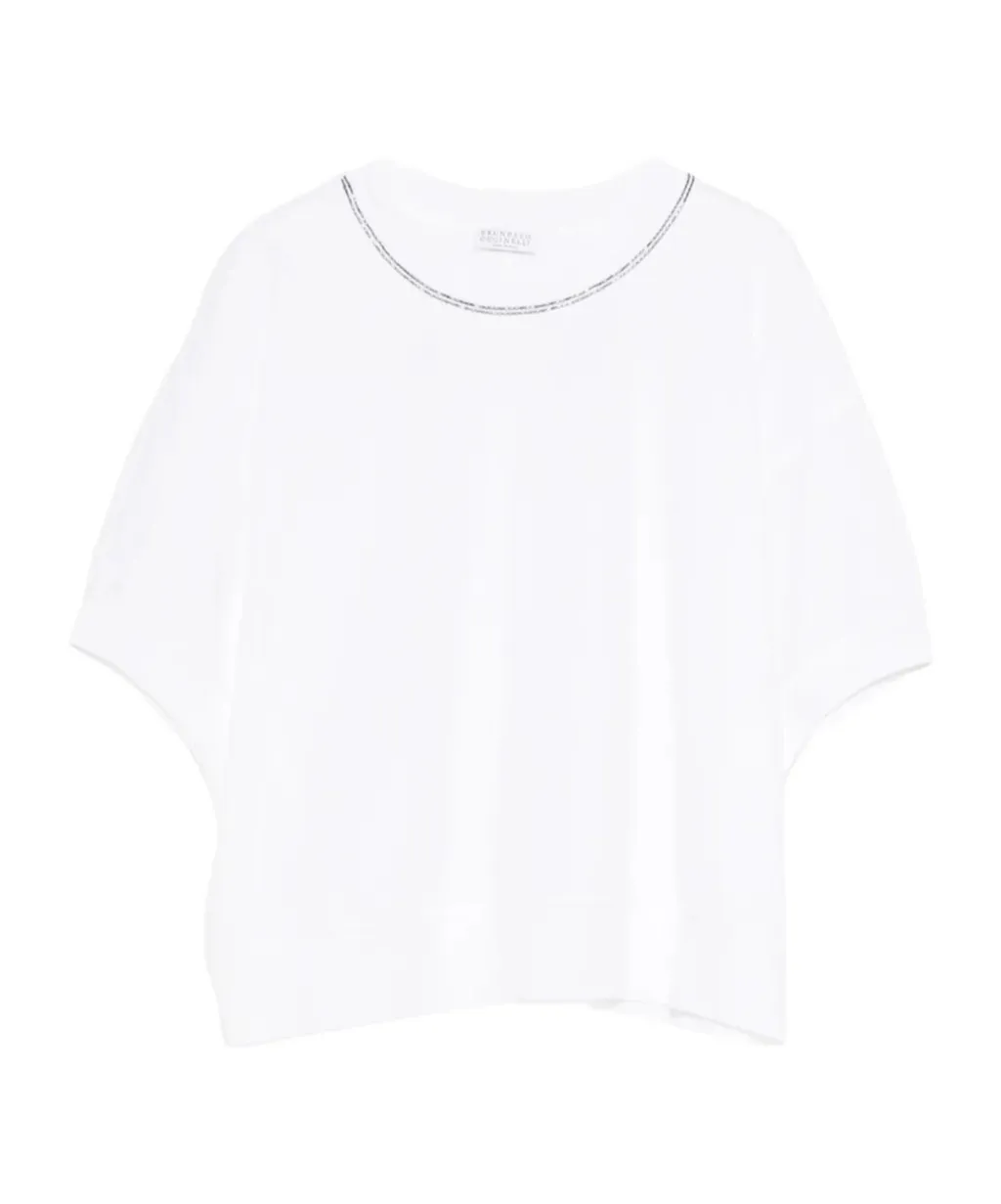 Collar-Embellishment T-Shirt
