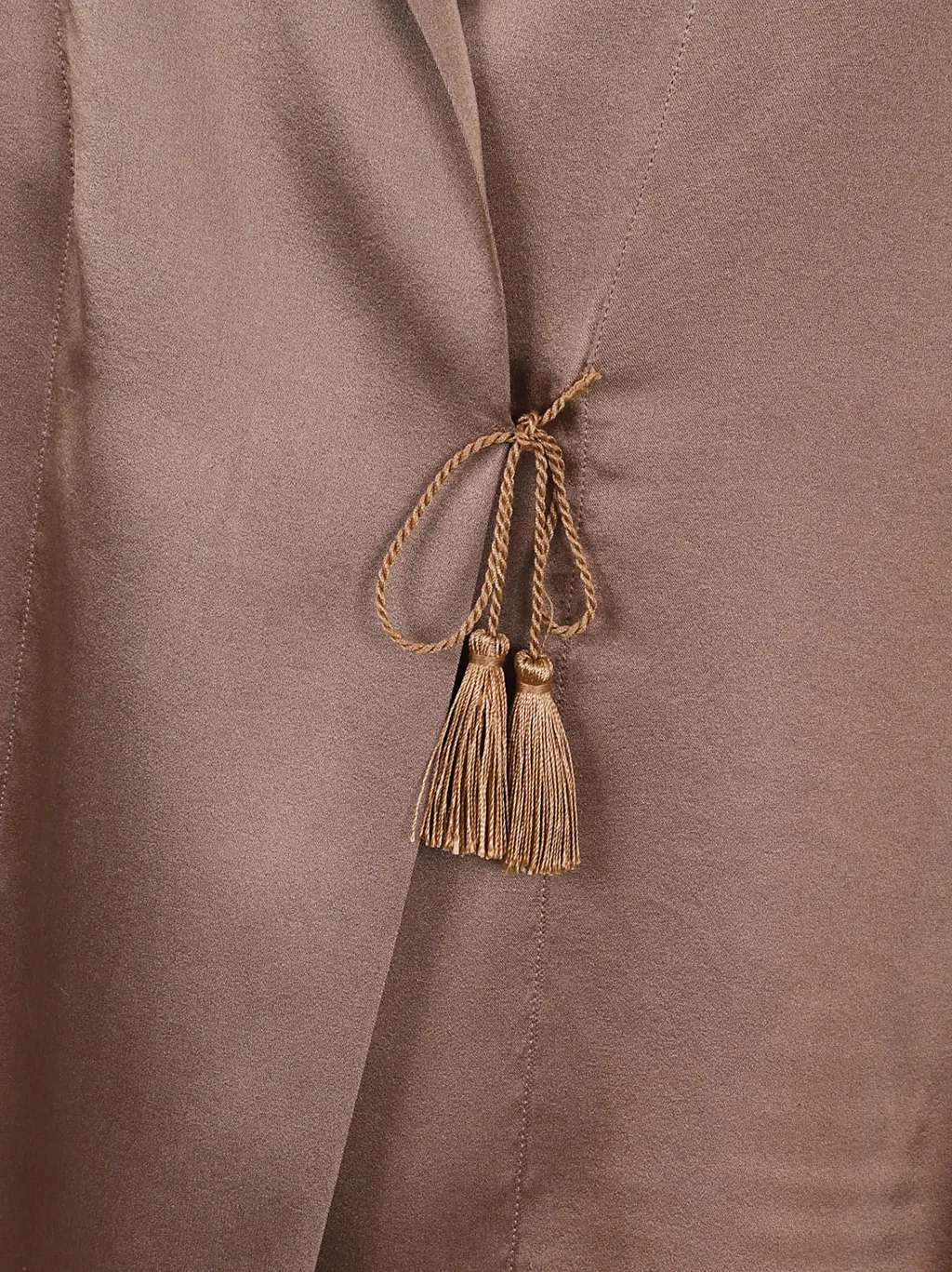 Shiny Stretch Silk Satin Crossed Shirt