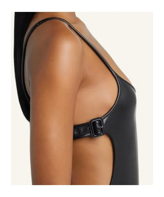 Buckle-Detail Cut-Out Swimsuit