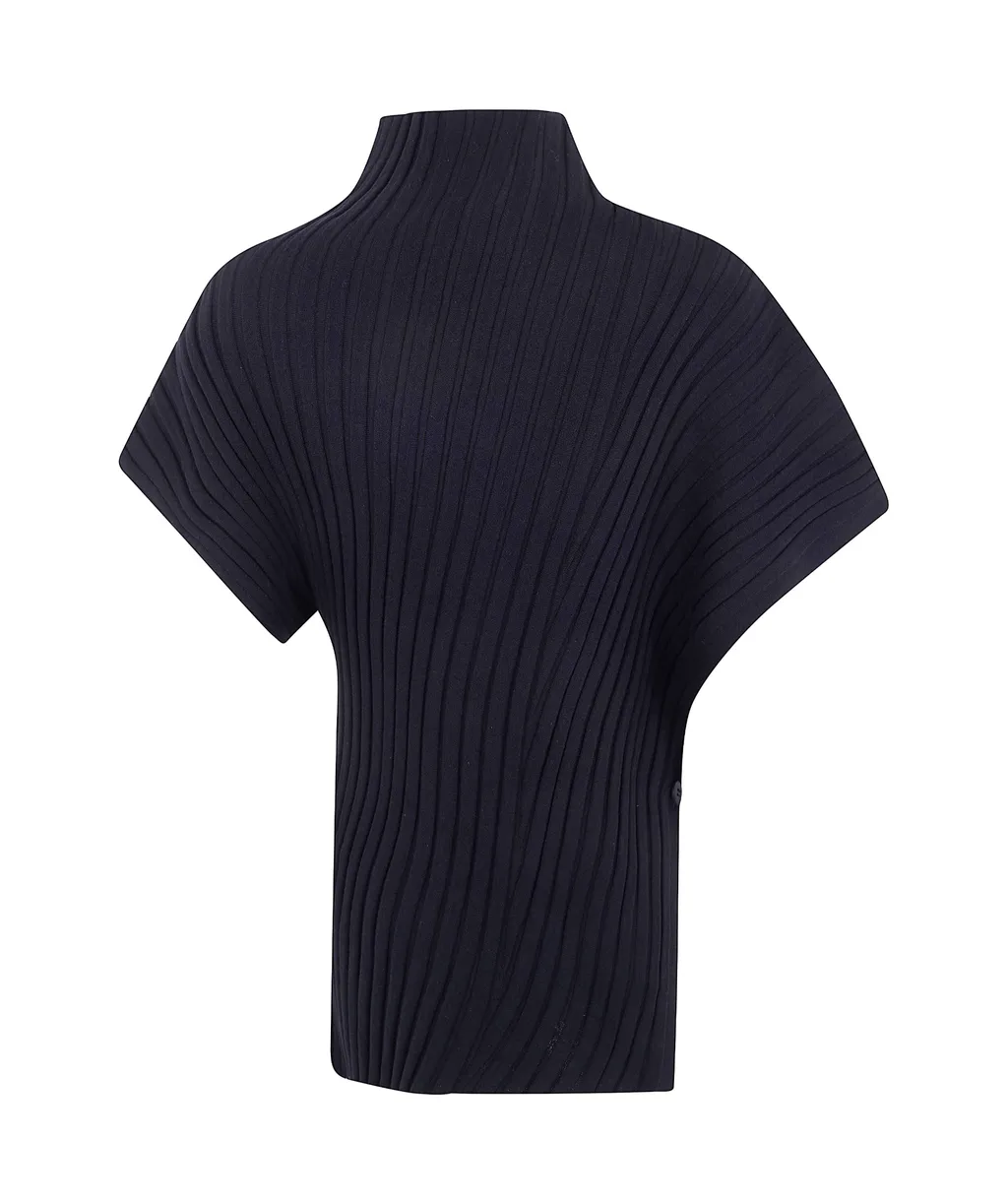 Issey Miyake Short-Sleeved Knitted Jumper