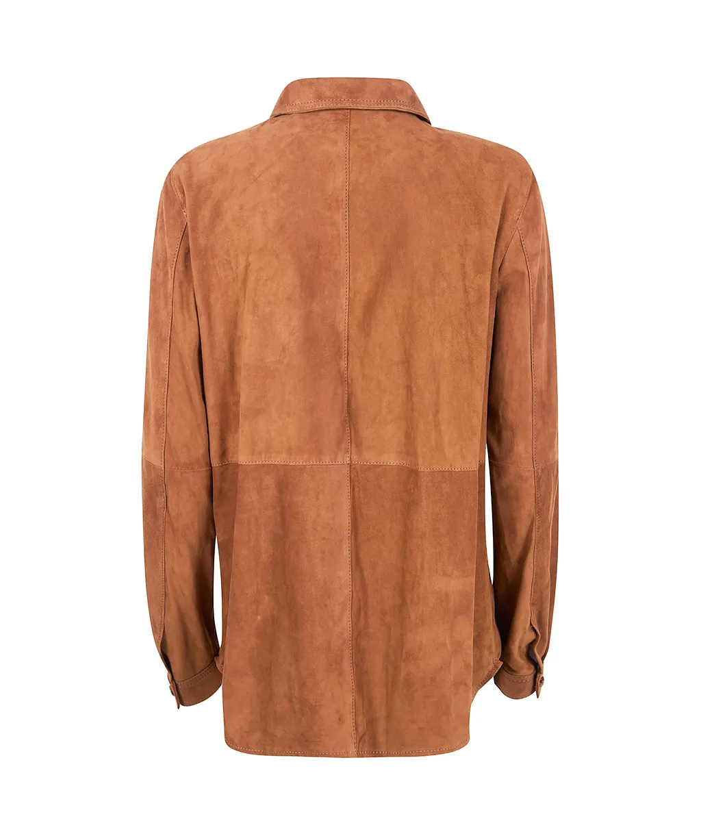 Panelled Suede Shirt