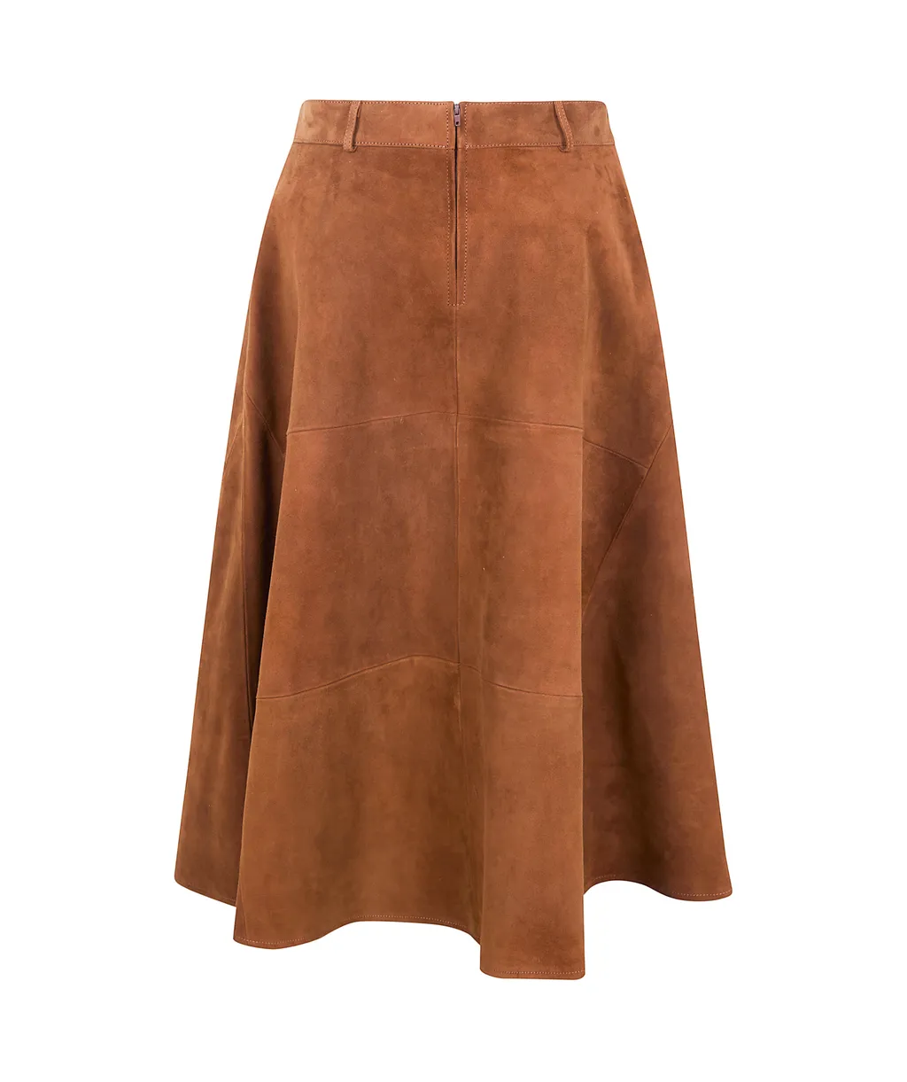 Panelled Suede Skirt
