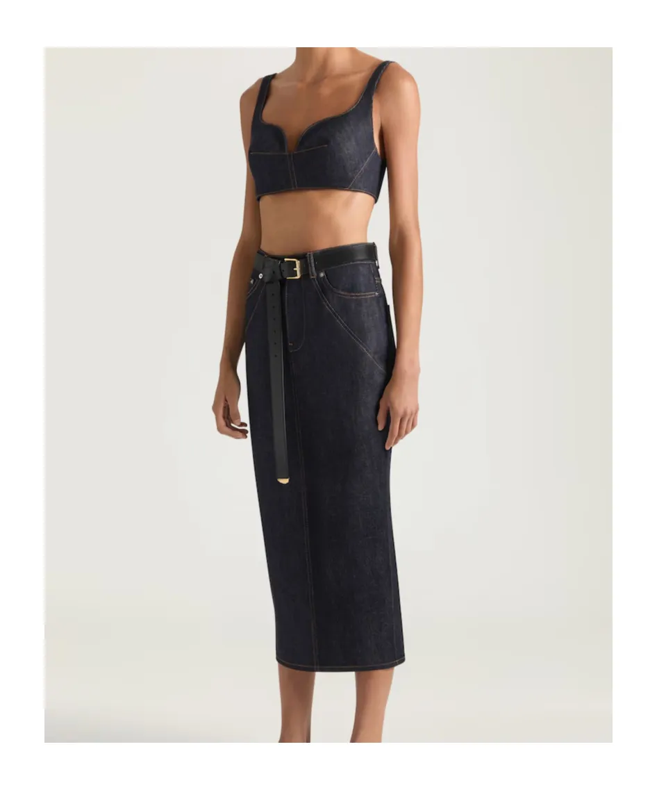 Bra Top In Raw Denim
