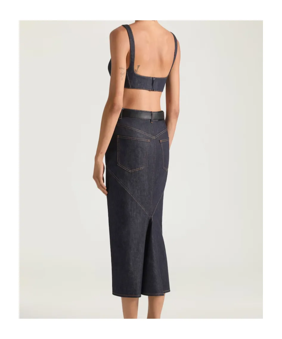 Bra Top In Raw Denim