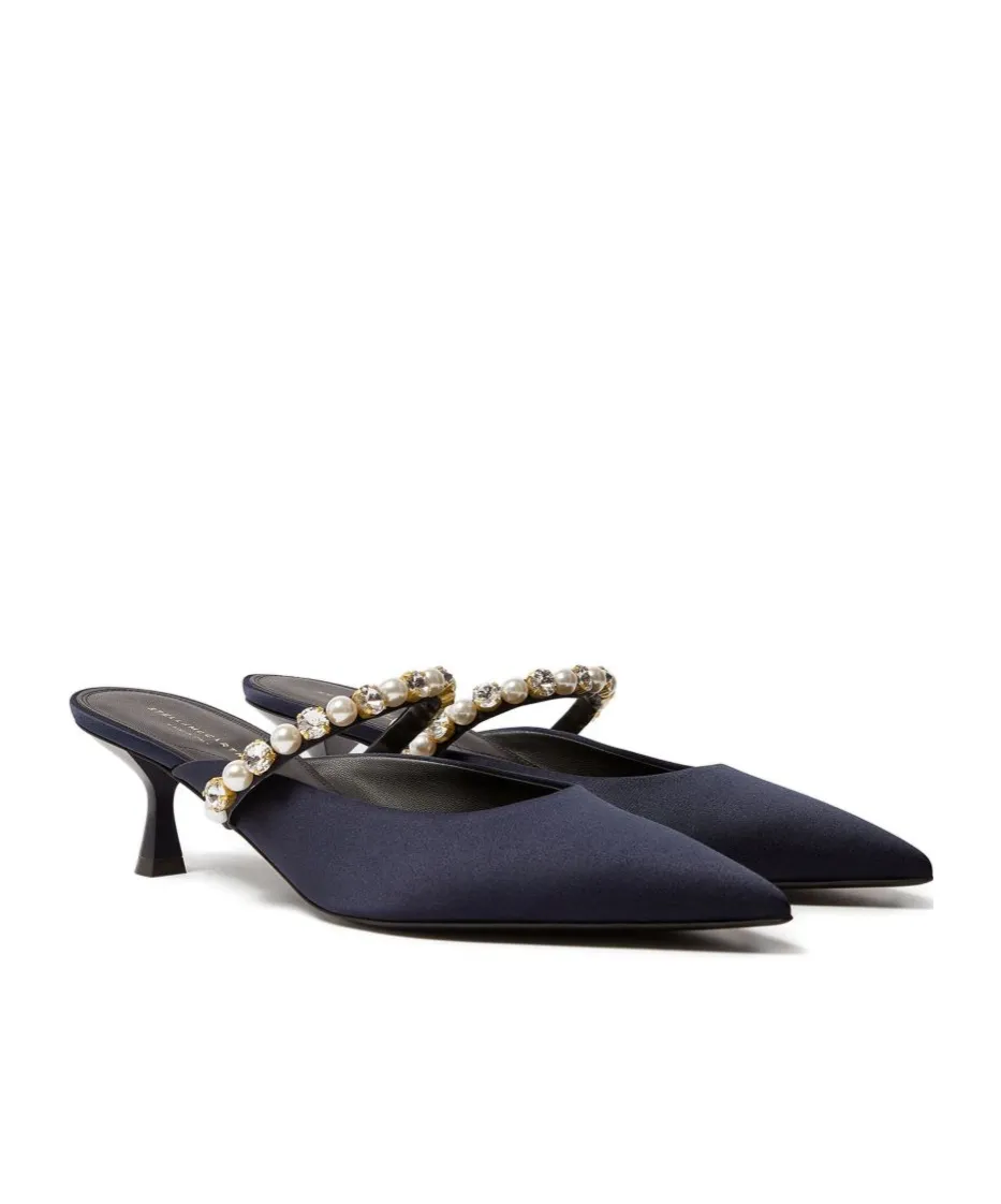 Pearl-Embellished Heeled Sandals