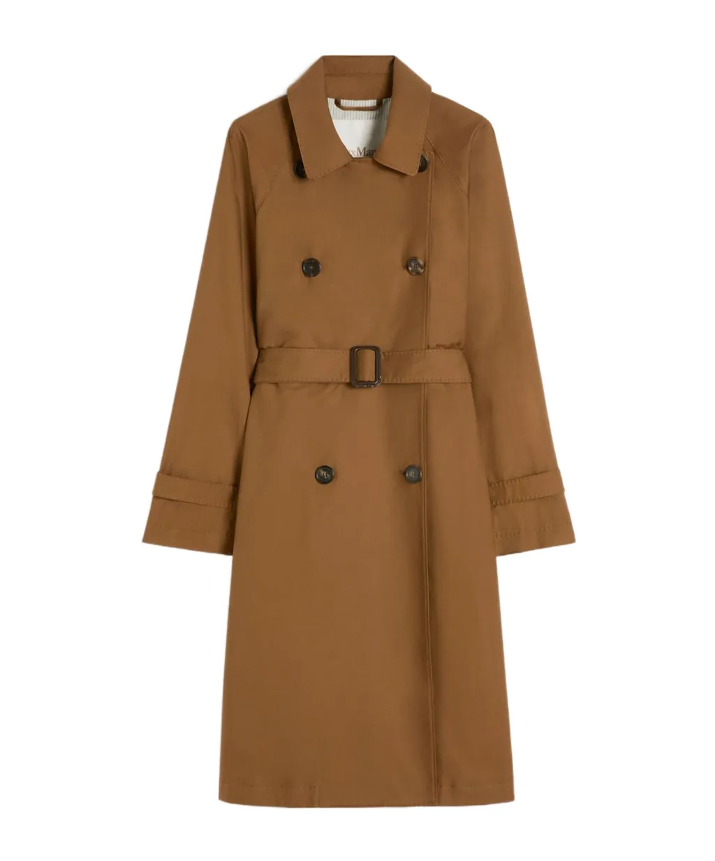 Double-Breasted Waterproof Twill Trench Coat