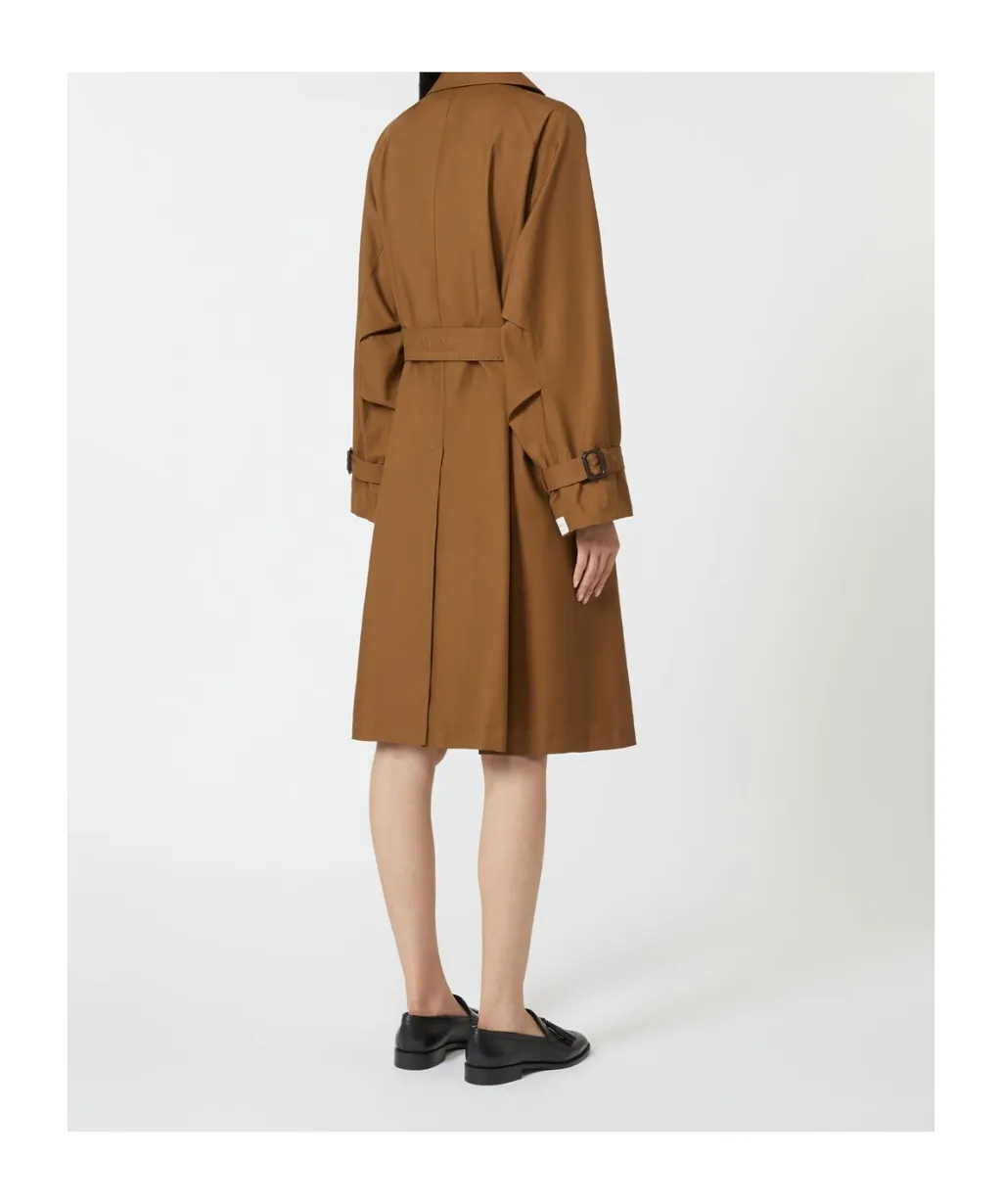Double-Breasted Waterproof Twill Trench Coat