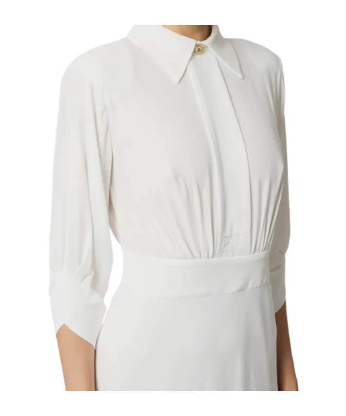 Ruffled Shirt Dress