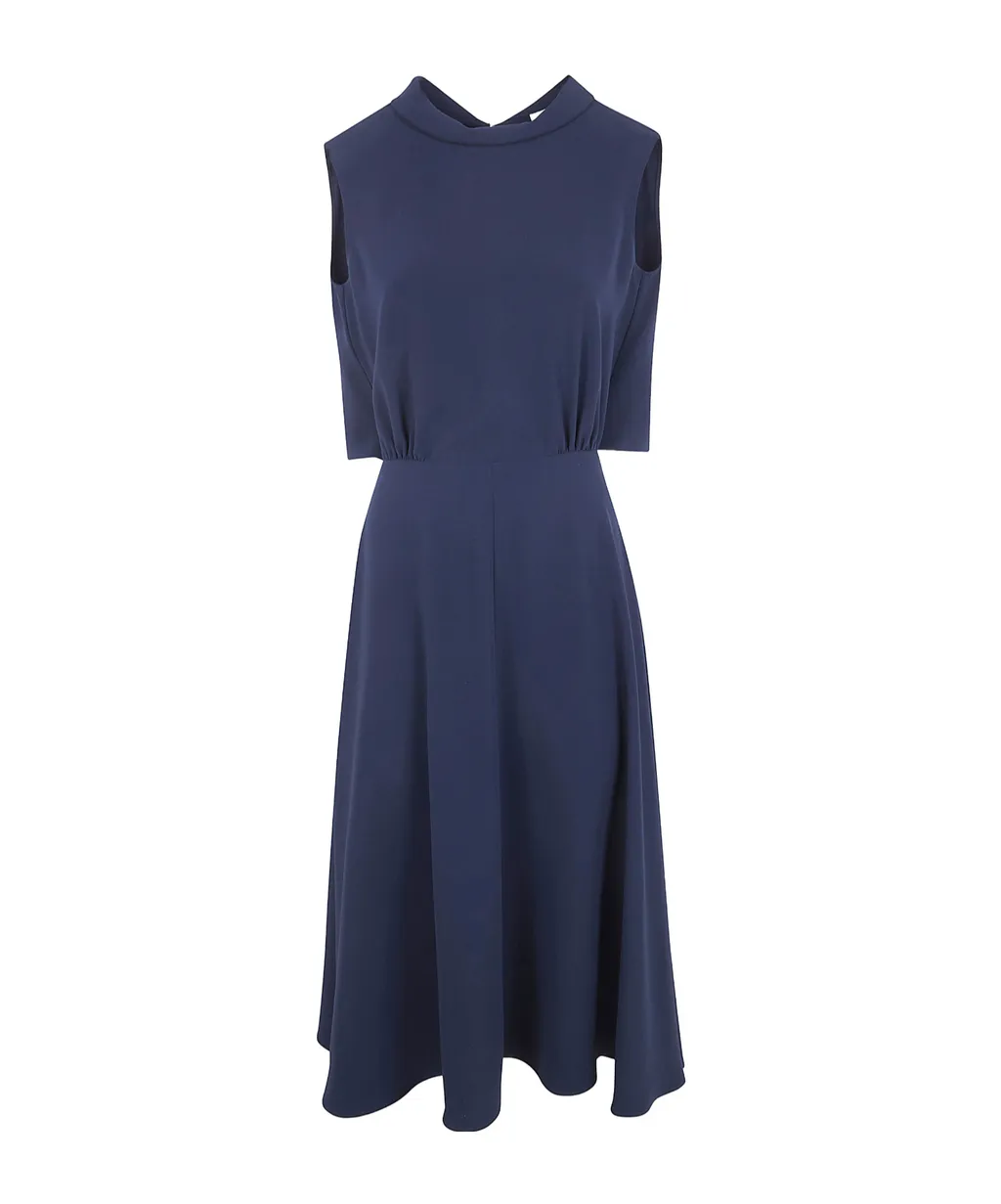 Draped-Panel Midi Dress