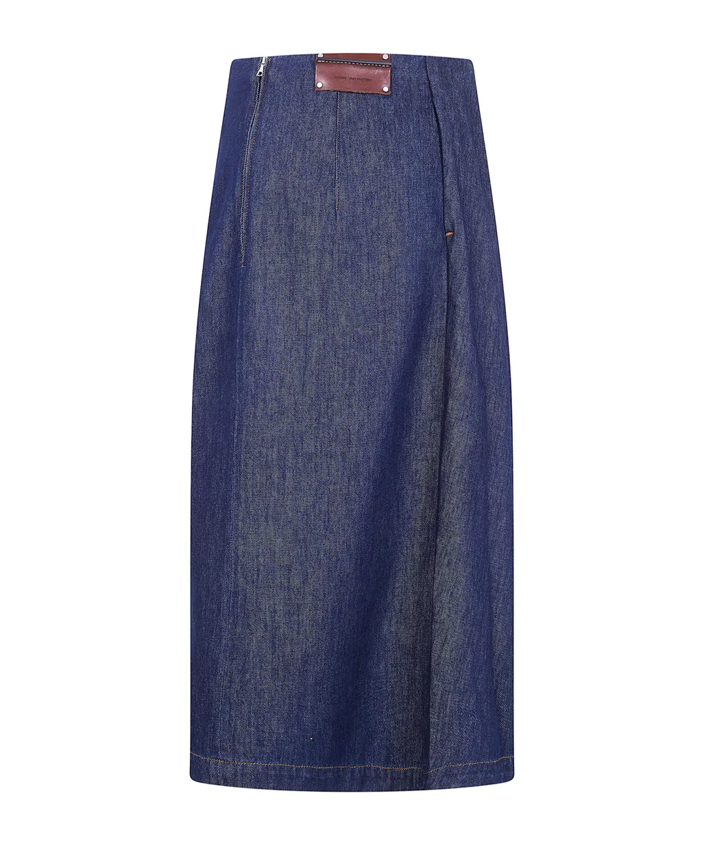 Denim Round Midi Skirt Sonista