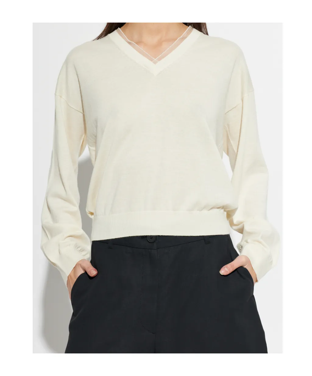 V-Neck Long-Sleeved Sweater