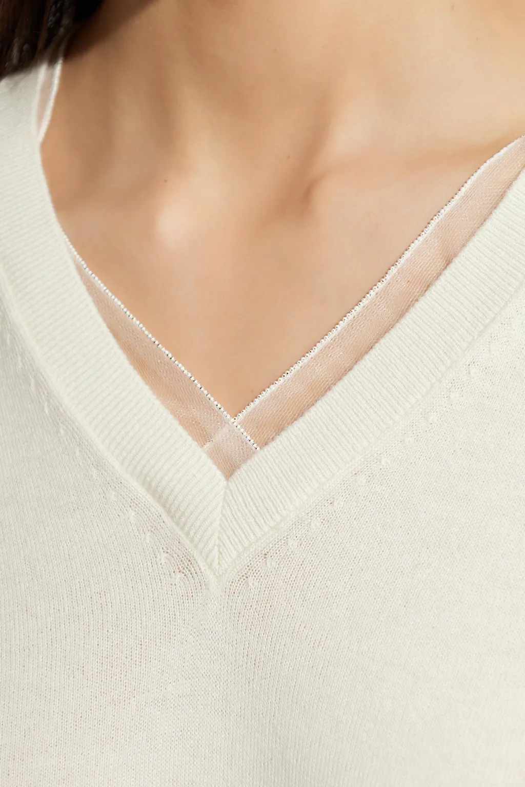 V-Neck Long-Sleeved Sweater