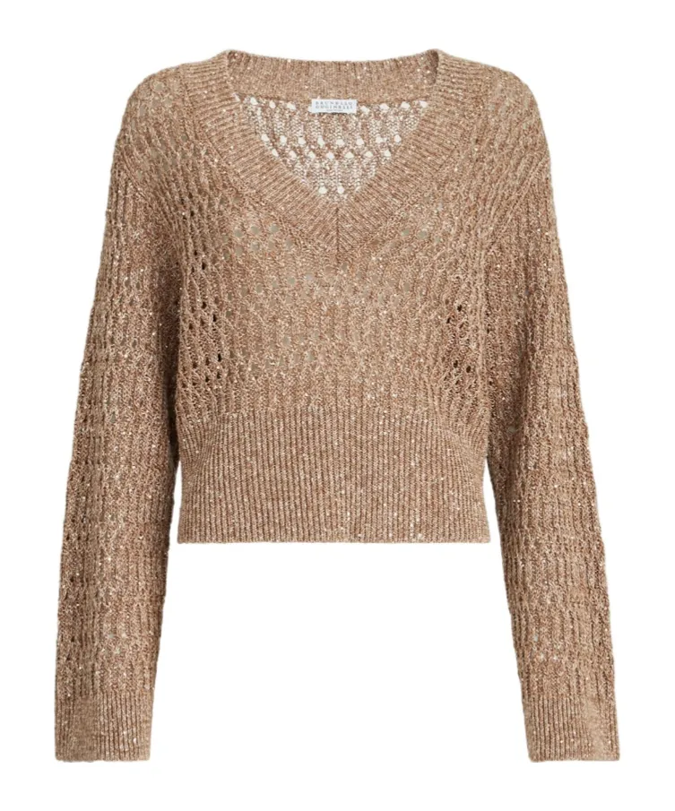 Brunello Cucinelli V-Neck Ribbed Jumper