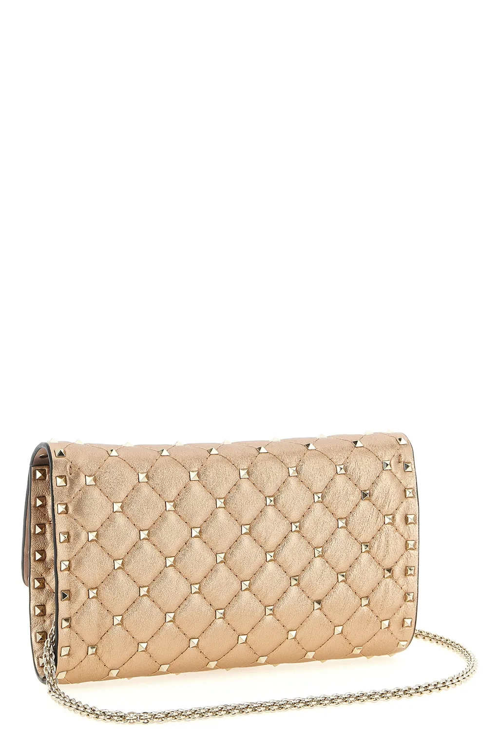Rockstud Spike Quilted Clutch Bag