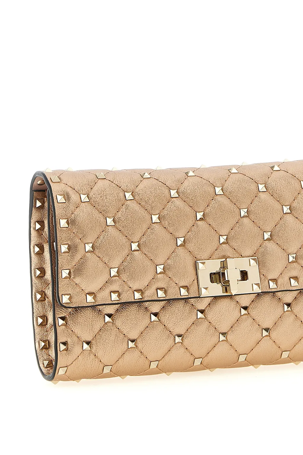 Rockstud Spike Quilted Clutch Bag