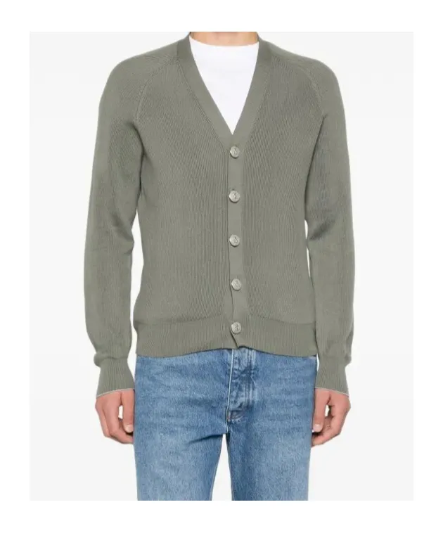 Ribbed Button Cardigan