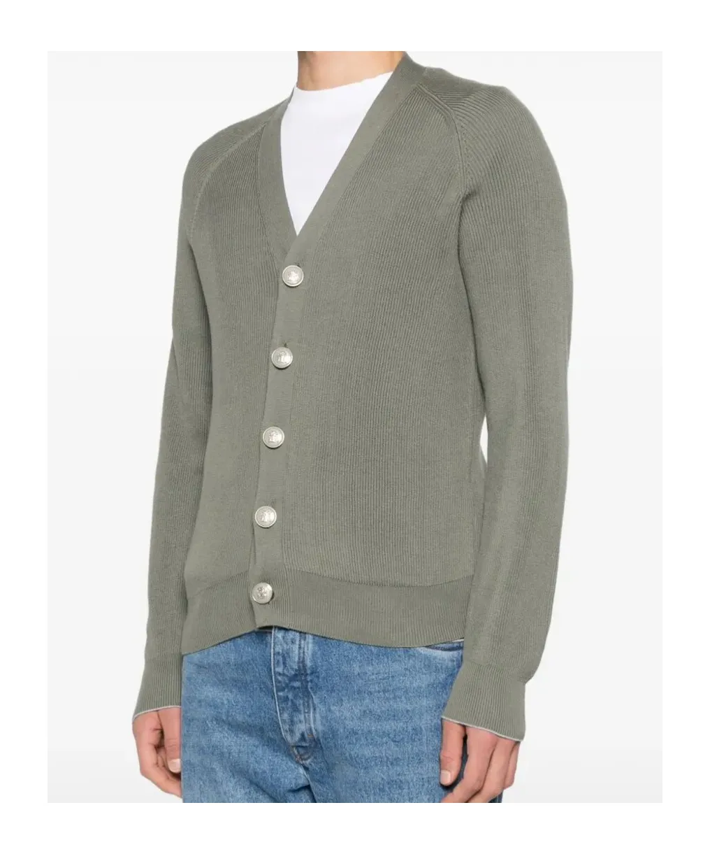 Ribbed Button Cardigan