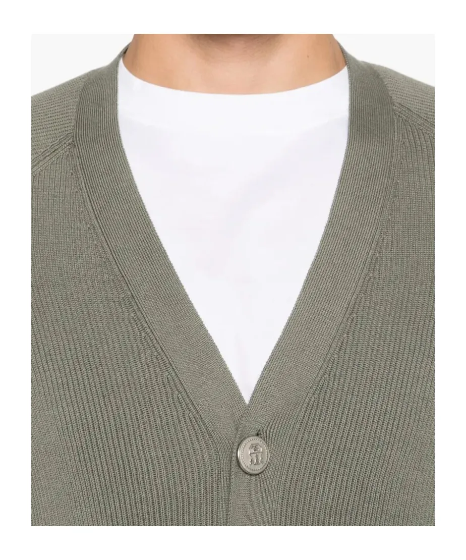 Ribbed Button Cardigan